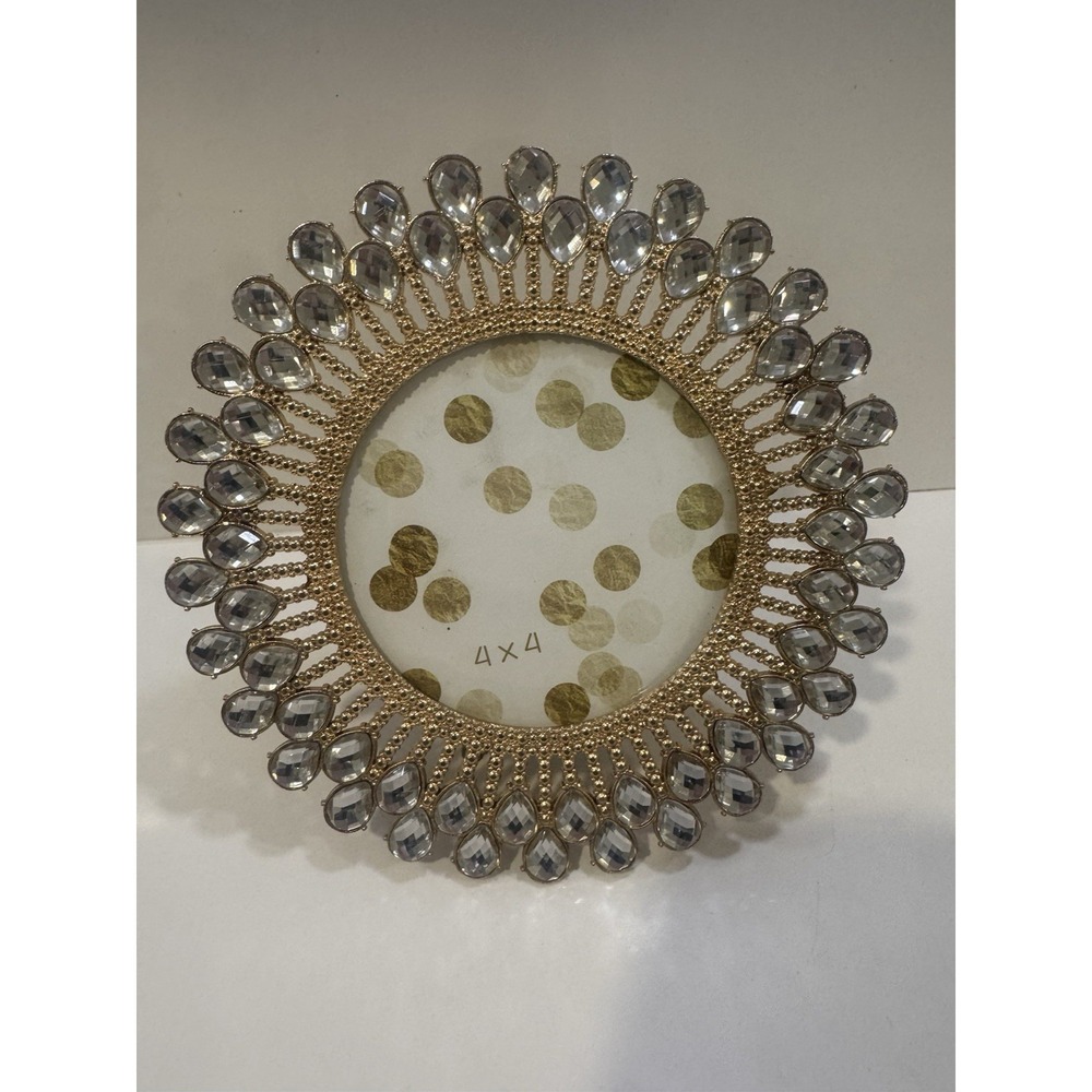 Frame Round Silver Gold 4x4 Photo Picture Frame